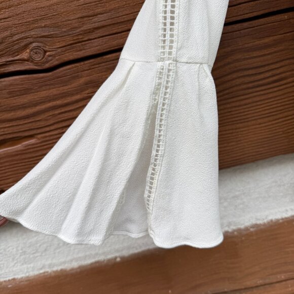 JOHNSTON & MURPHY Women’s Bell Sleeves Top Cream, Crepe, Sz Small S 45-1544 NWT - Picture 5 of 16